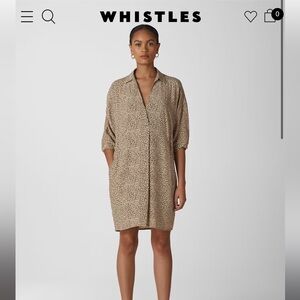 Whistles animal print dress, V neck, coccoon shape, w/ pockets. Size M, like new